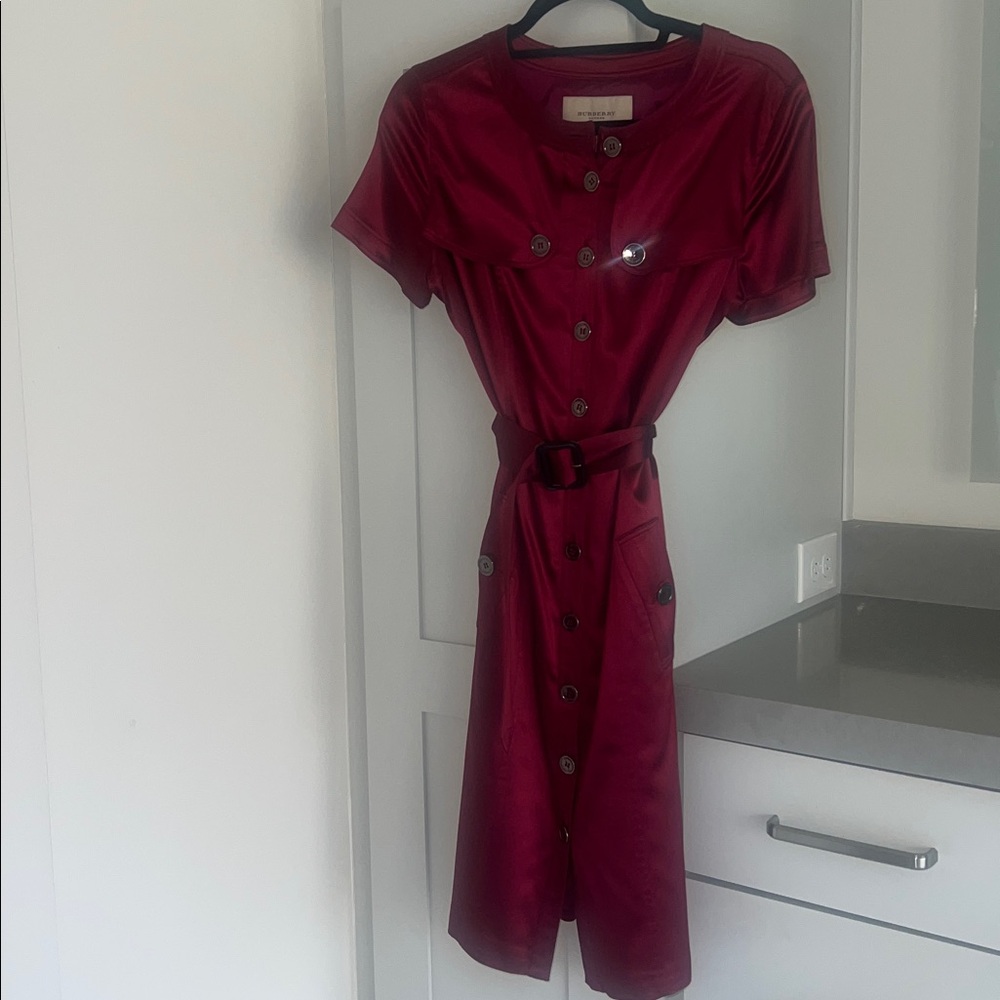 Burberry raspberry Dress with Belt & Pockets-EUC - Picture 8 of 10